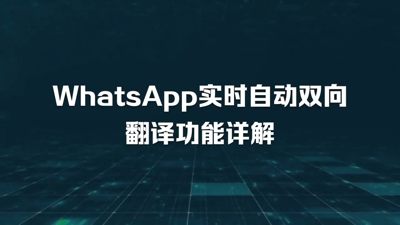 WhatsApp实时翻译工具，跨境企业的翻译器！