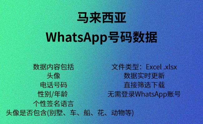 马来西亚WhatsApp数据-批量数据购买