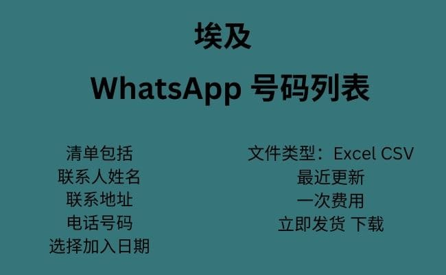 埃及WhatsApp数据-新加坡数据